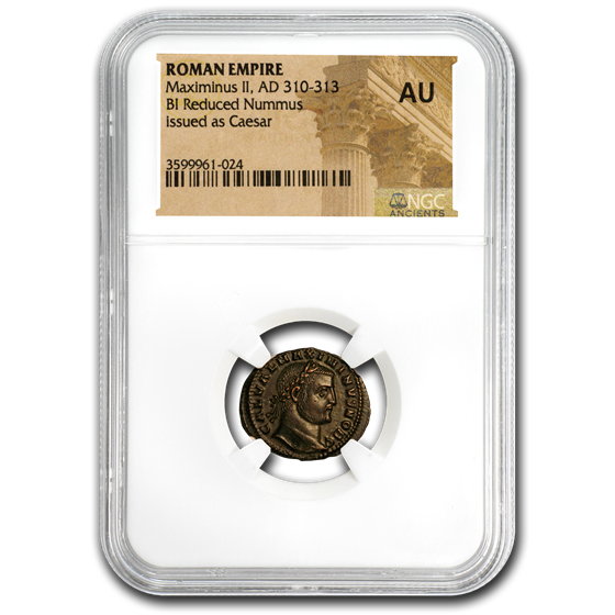 Roman Empire Billon Nummus Maximinius II (310-313 AD) AU NGC Roman Empire Billon Nummus Maximinius II (310-313 AD) AU NGC